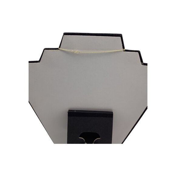 Gold Tone Raindrop Pendant Necklace With Round Cut CZ Accent 18" Chain Length - Picture 2 of 7